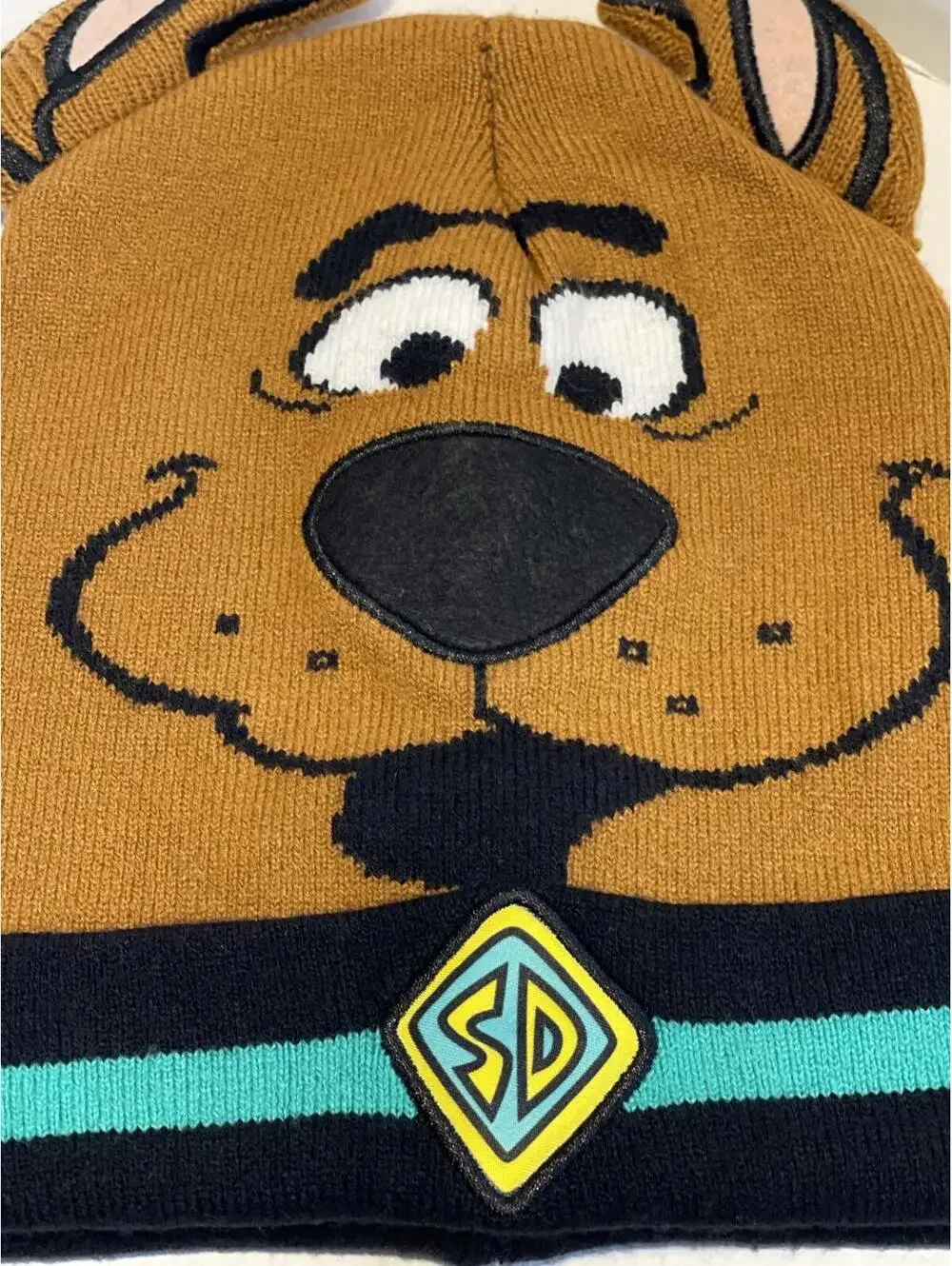 Scooby-Doo Character Knit Beanie Hat With 3D Ears One Size Fits Most